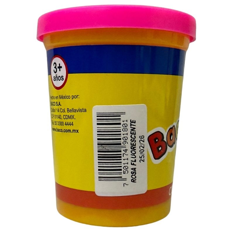 PLASTILINA BOTE 90 GR BACO-DOH ROSA FLUORECENTE BACO MNK