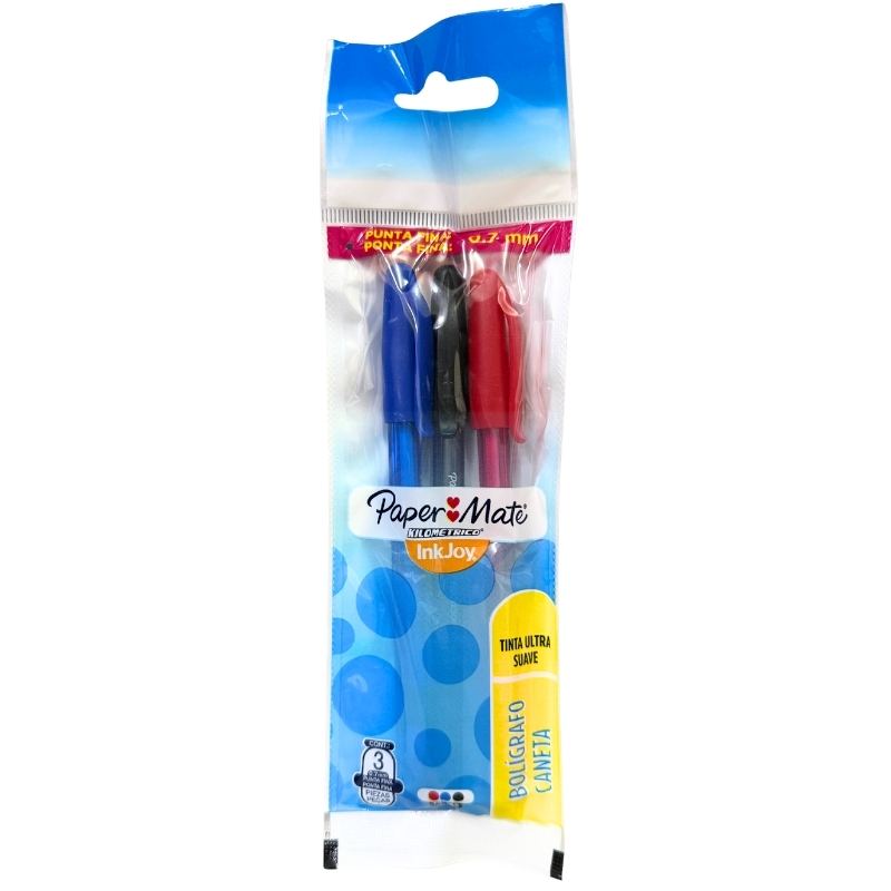 PLUMA KILOMETRICO COLORES SURTIDOS 3 PZ .07 MM NEWELL BEROL MNK