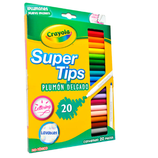 PLUMONES LAVABLES DELGADOS 20 PZ CRAYOLA MNK