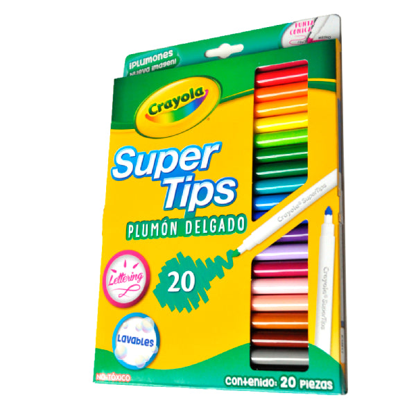 PLUMONES LAVABLES DELGADOS 20 PZ CRAYOLA MNK