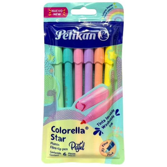 MARCADOR COLORELLA PASTEL STAR 6 PZ PELIKAN