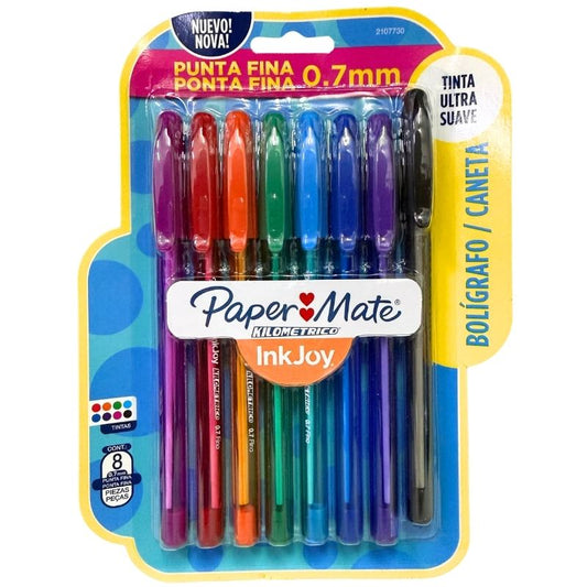 PLUMA KILOMETRICO COLORES SURTIDOS 8 PZ FINO NEWELL BEROL MNK