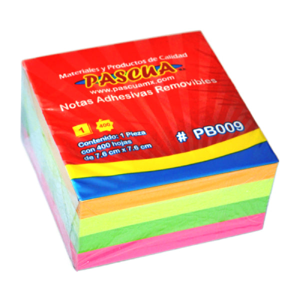 NOTAS ADHESIVAS 5 COLORES PB009 3X3 PASCUA – Mónerick Papelerías