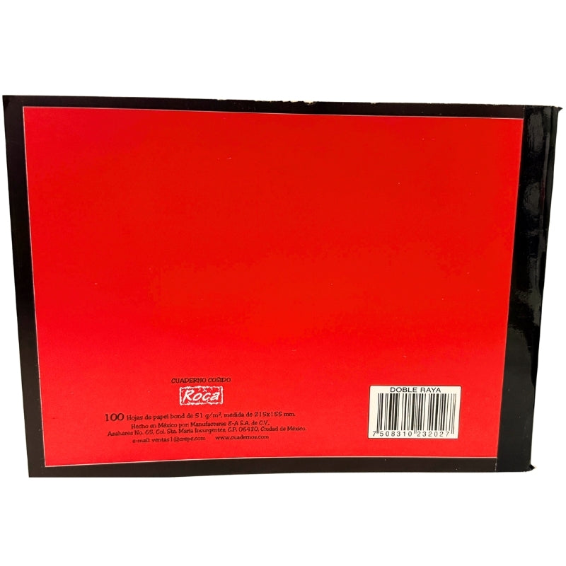 CUADERNO ITALIANO COSIDO ROCA 100 HJ DOBLE RAYA 3202 MAN 8A MNK
