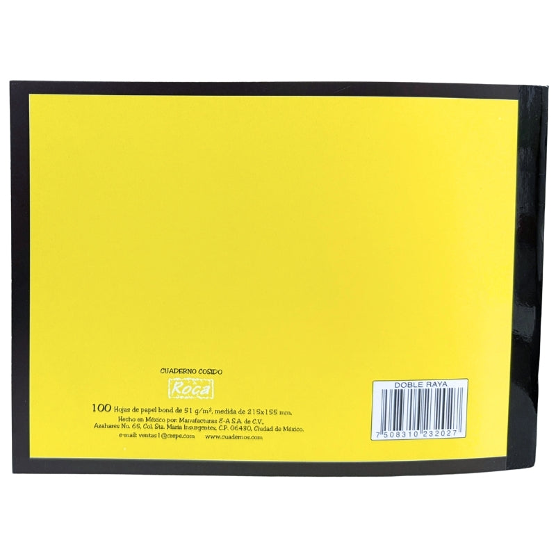 CUADERNO ITALIANO COSIDO ROCA 100 HJ DOBLE RAYA 3202 MAN 8A MNK