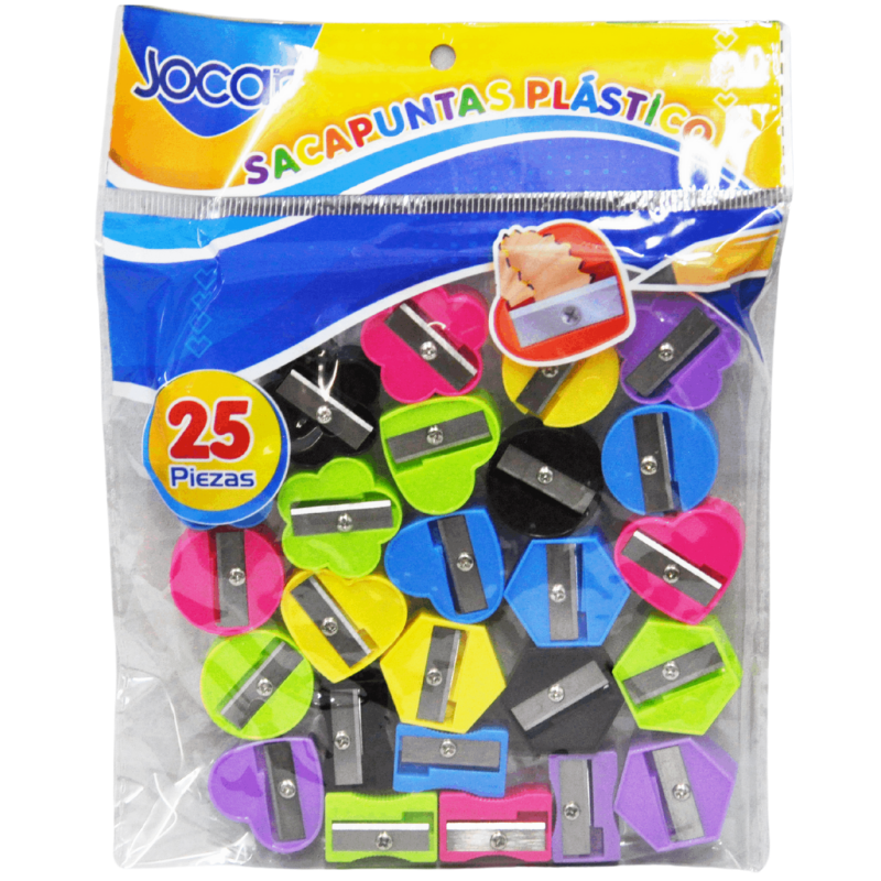 SACAPUNTAS PLASTICO SENCILLO  C/25 PZ JOCAR MNK