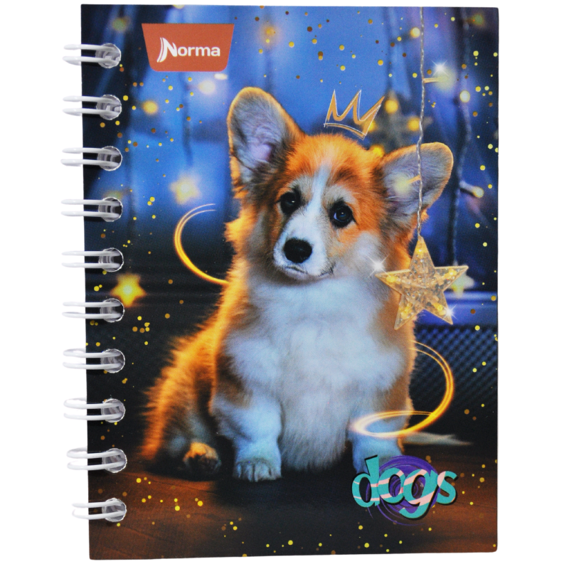 CUADERNO POCKET DOBLE ARGOLLA DOGS 80 HJ RAYA NORMA MNK