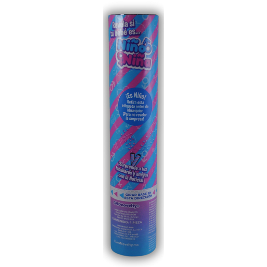LANZADOR CONFETTI BABY SORPRESA AZUL EURONOVELTY GRANMARK