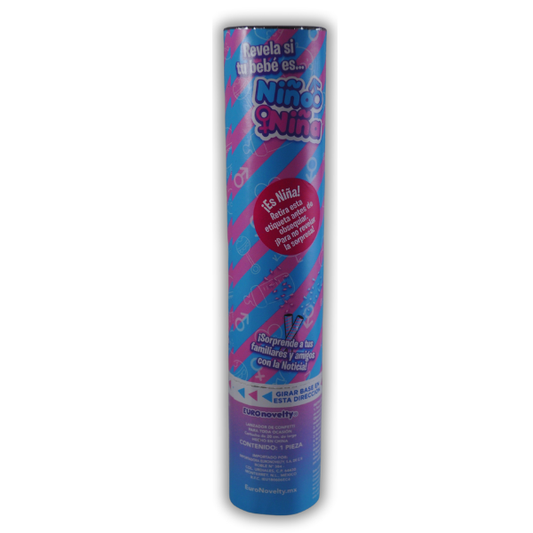 LANZADOR CONFETTI BABY SORPRESA ROSA EURONOVELTY GRANMARK