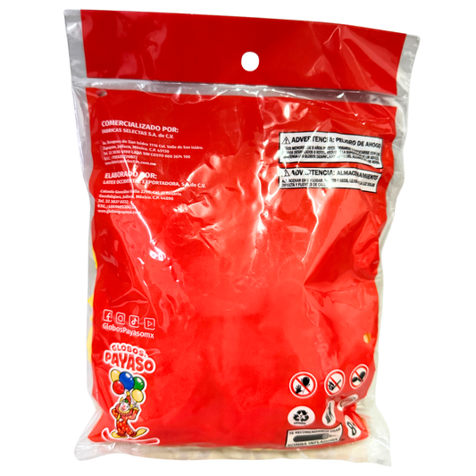 GLOBO DECORATOR #12 AMARILLO 50 PZ FABRICAS SELECTAS