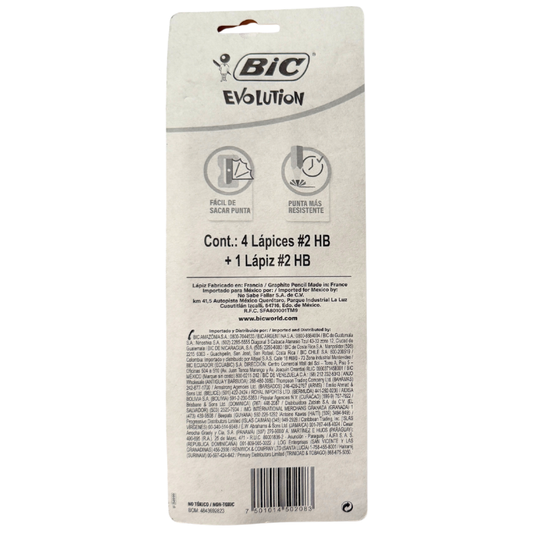 LAPIZ DE GRAFITO EVOLUTION 4 PZ + LAPIZ BIC MNK