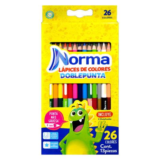 COLORES MADERA DOBLES LARGOS 13 PZ NORMA MNK