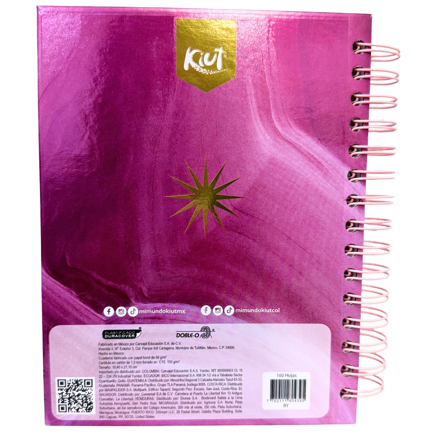 CUADERNO DURA BOOK KIUT 160 HJ RAYA NORMA MNK