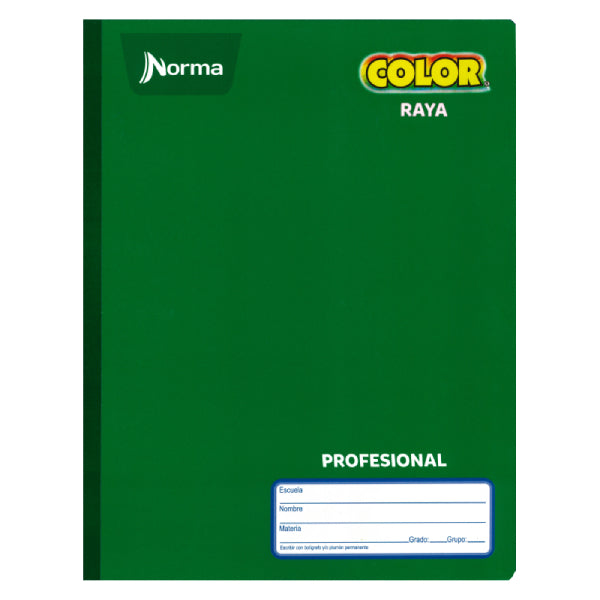 CUADERNO PROFESIONAL COSIDO COLOR 360 100 HJ RAYA NORMA MNK