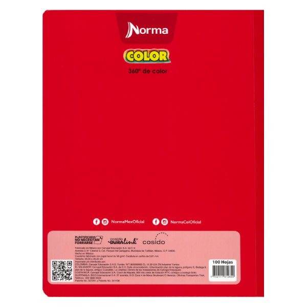 CUADERNO PROFESIONAL COSIDO COLOR 360 100 HJ BLANCO NORMA MNK