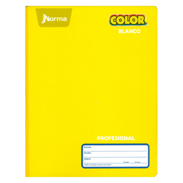 CUADERNO PROFESIONAL COSIDO COLOR 360 100 HJ BLANCO NORMA MNK