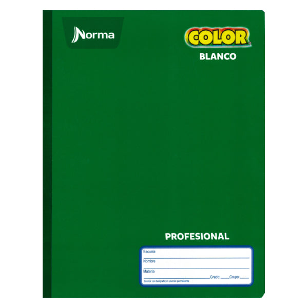 CUADERNO PROFESIONAL COSIDO COLOR 360 100 HJ BLANCO NORMA MNK