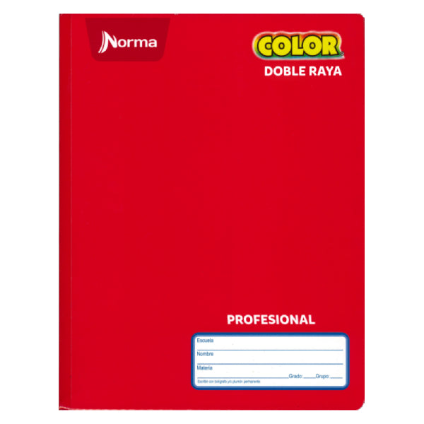 CUADERNO PROFESIONAL COSIDO COLOR 360 100 HJ DOBLE RAYA NORMA MNK