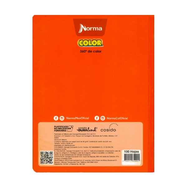 CUADERNO FRANCES COSIDO COLOR 360 100 HJ C5 NORMA MNK