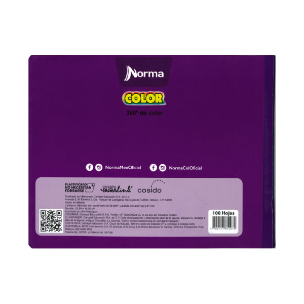 CUADERNO ITALIANO COSIDO COLOR 360 100 HJ C5 NORMA MNK