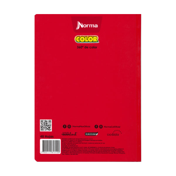LIBRETA TAREAS COLLEGE COSIDO COLOR 360 48 HJ NORMA MNK