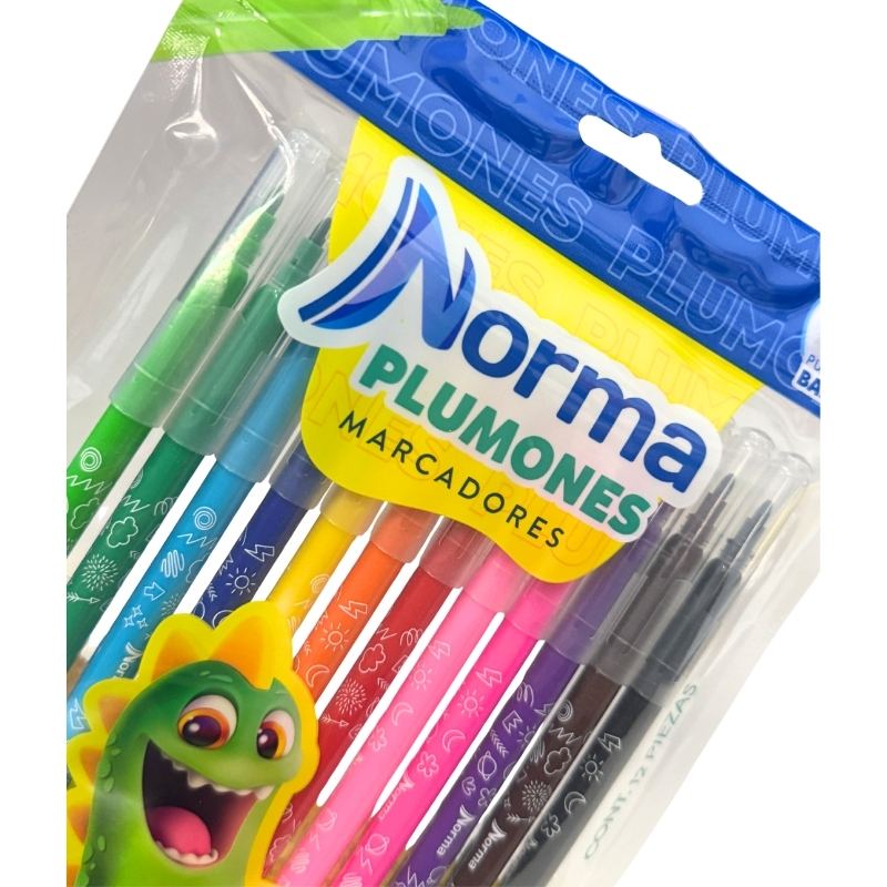 PLUMONES LAVABLES 12 PZ NORMA MNK
