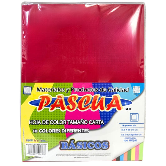 HOJAS COLORES BASICOS 100 HJ PASCUA MNK