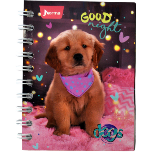 CUADERNO POCKET DOBLE ARGOLLA DOGS 80 HJ RAYA NORMA MNK