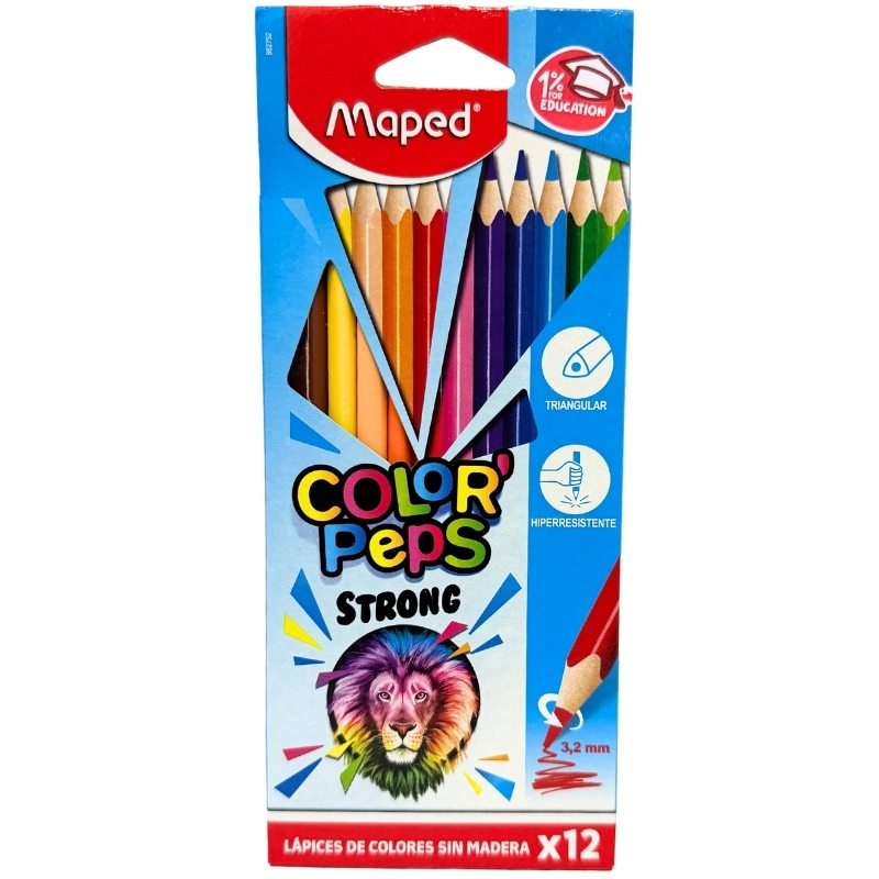 COLOR MADERA PEPS LARGOS TRIANGULAR 12 PZ 3.2 MM MAPED MNK