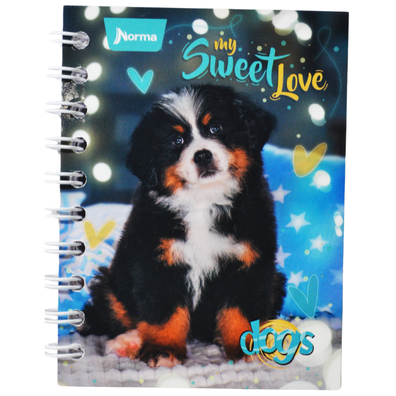 CUADERNO POCKET DOBLE ARGOLLA DOGS 80 HJ RAYA NORMA MNK