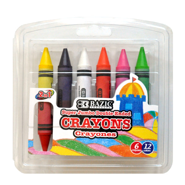 CRAYON DOBLE COLOR 6 PZS 2520 BAZIC MNK