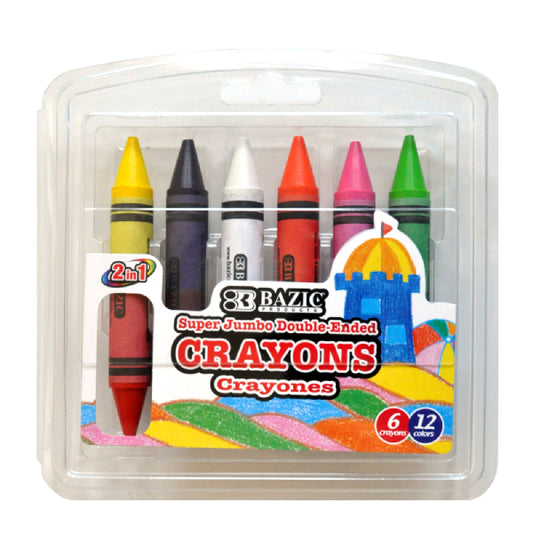 CRAYON DOBLE COLOR 6 PZS 2520 BAZIC MNK