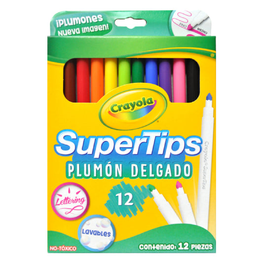 PLUMONES LAVABLES 12 PZ CRAYOLA MNK