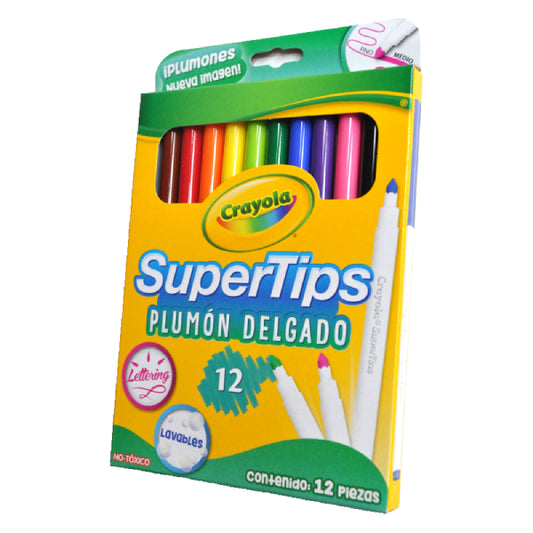 PLUMONES LAVABLES 12 PZ CRAYOLA MNK