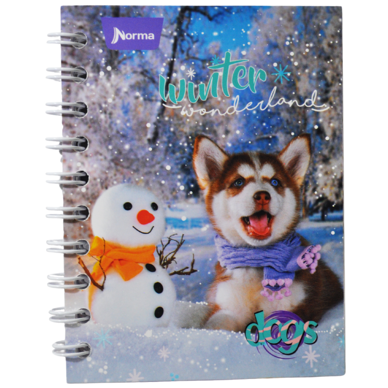 CUADERNO POCKET DOBLE ARGOLLA DOGS 80 HJ RAYA NORMA MNK