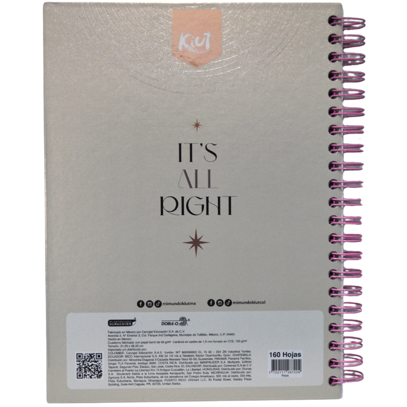 CUADERNO PROFESIONAL DOBLE ARGOLLA KIUT 160 HJ RAYA NORMA MNK