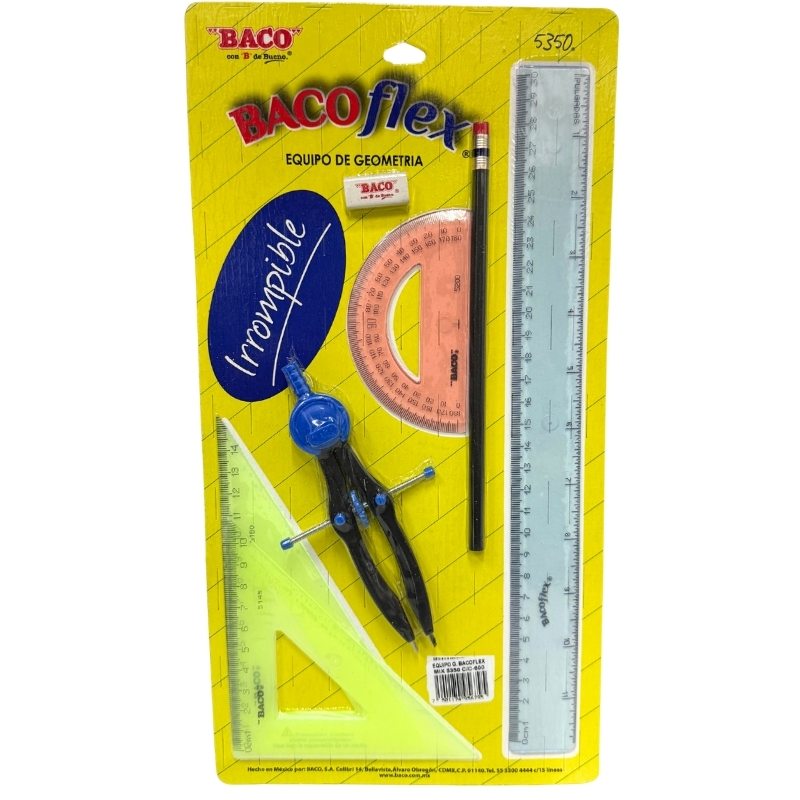 JUEGO GEOMETRIA COMPAS PRESICION C-600 BACOFLEX E5350 BACO MNK