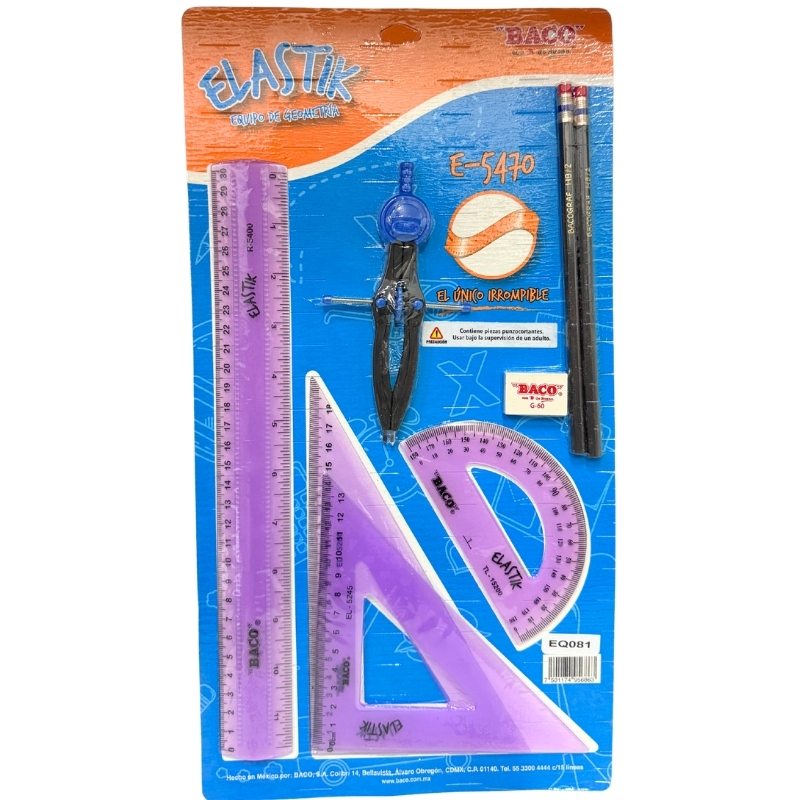 JUEGO GEOMETRIA E-5470 ELASTIK C/C-600 BACO MNK