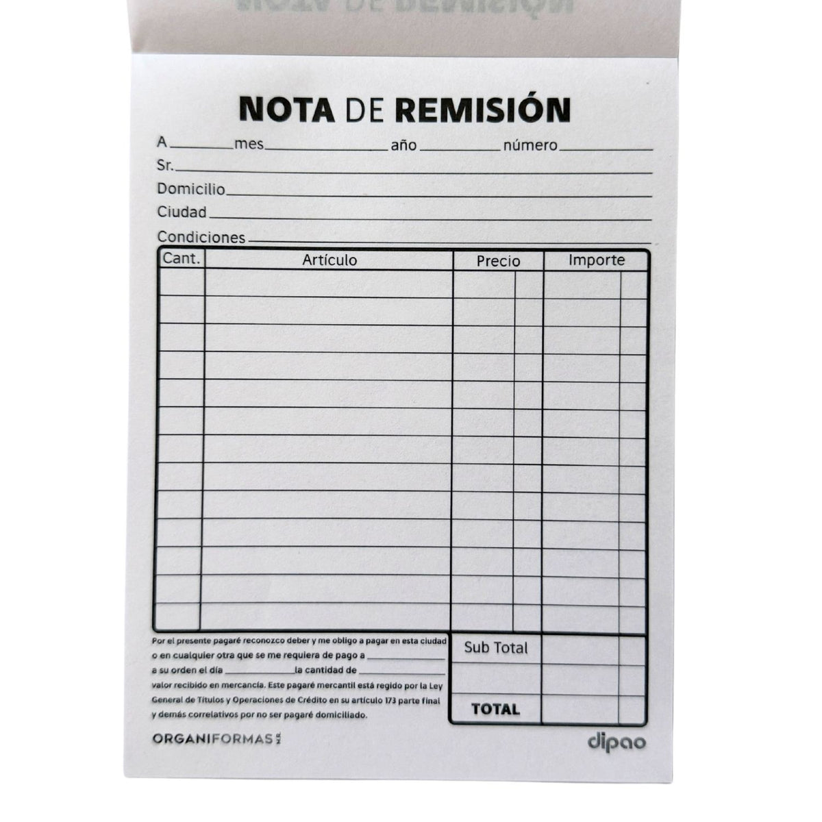 BLOCK REMISION DUPLICADA 1/8 40 HJ RE2 DIPAO
