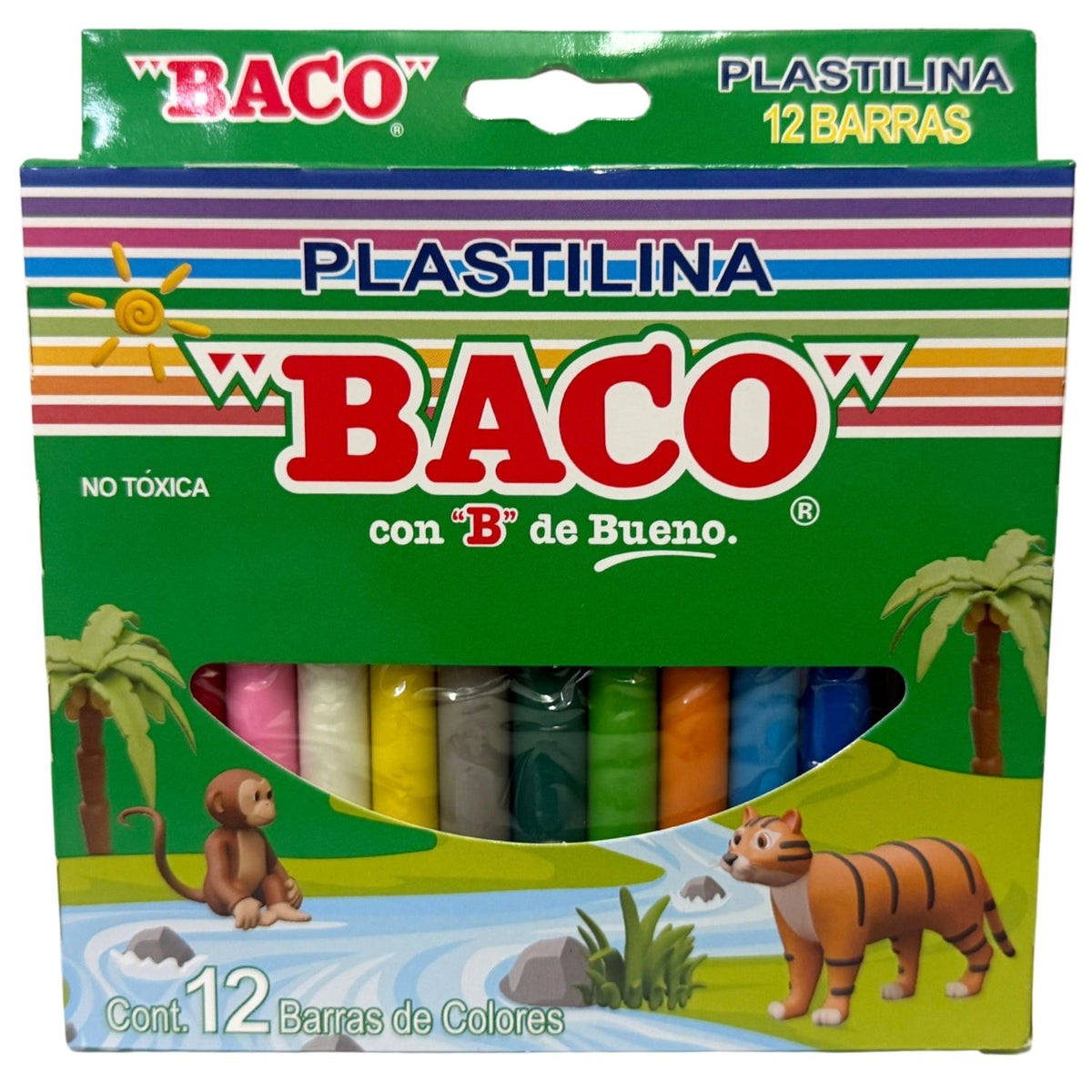 PLASTILINA BARRAS 12 COLORES BACO MNK