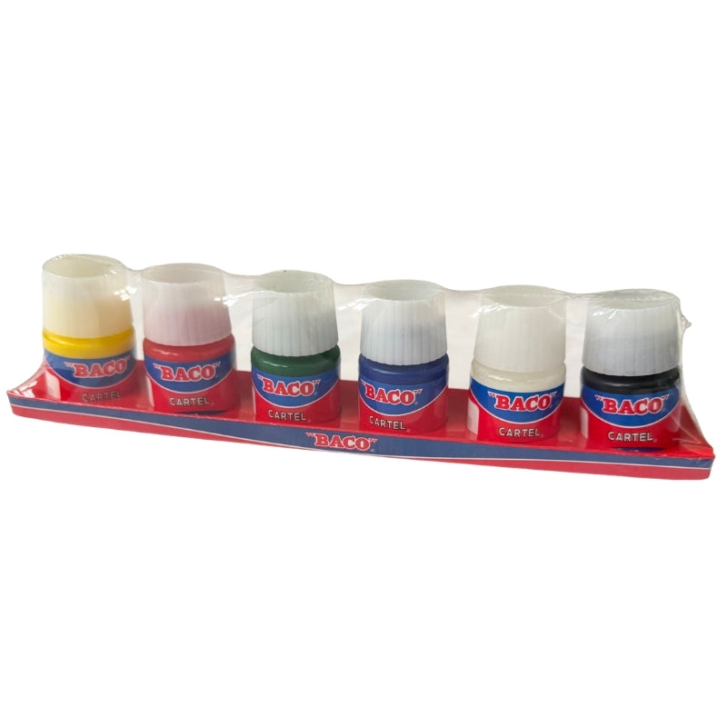 TEMPERA P/CARTEL 25 ML 6 PZ BACO MNK