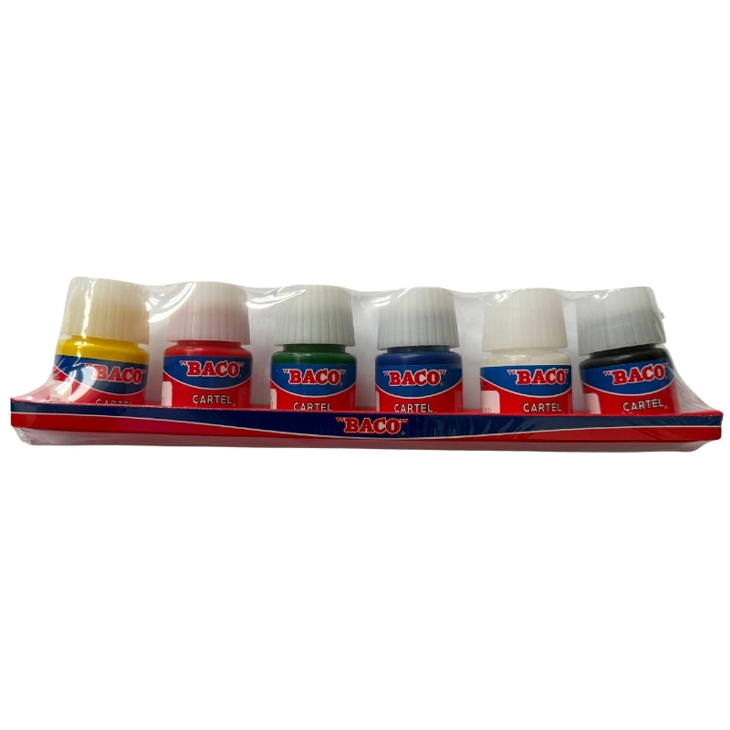TEMPERA P/CARTEL 25 ML 6 PZ BACO MNK
