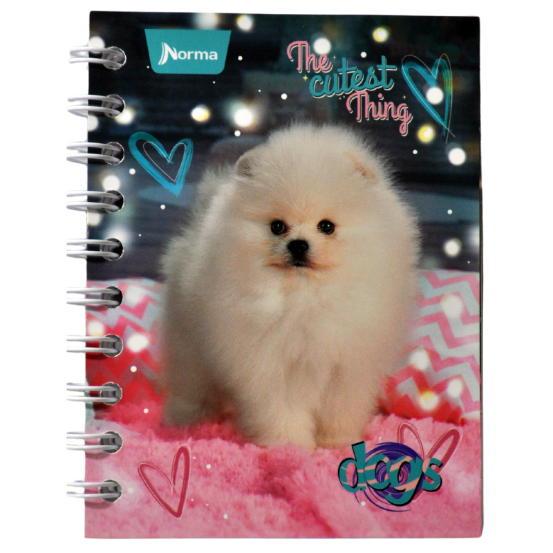 CUADERNO POCKET DOBLE ARGOLLA DOGS 80 HJ RAYA NORMA MNK