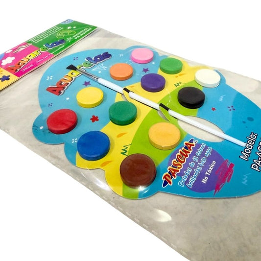 ACUARELA 12 PASTILLAS PASCUA MNK