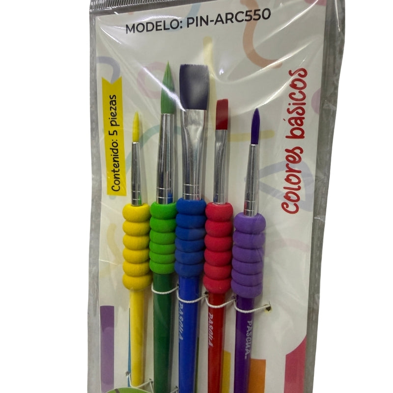 PINCEL 5 PZ ARCOIRIS ARC550 PASCUA MNK