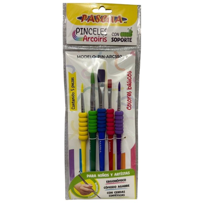 PINCEL 5 PZ ARCOIRIS ARC550 PASCUA MNK