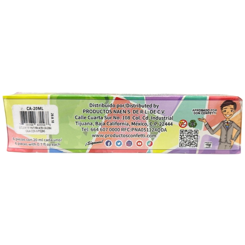 PINTURA ACRILICA 20 ML 6 COLORES NAEN