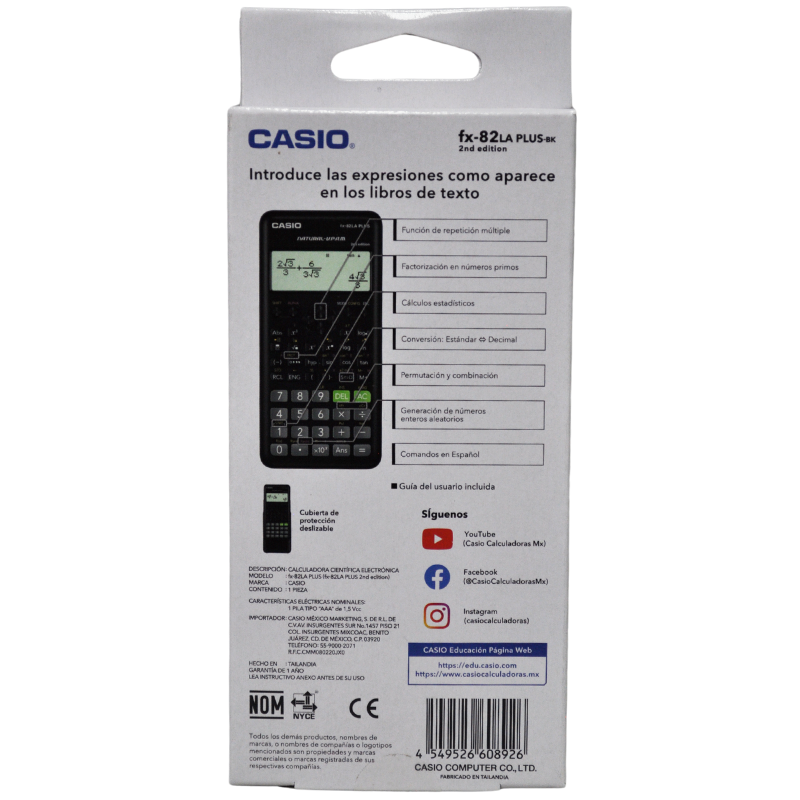 CALCULADORA CIENTIFICA CASIO 252 FUNCIONES FX-82LA PLUS 2 MIKADO MNK