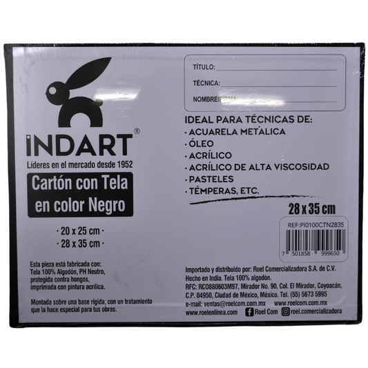 CARTON C/TELA NEGRO 28X35 INDART ROEL COMERCIALIZADORA