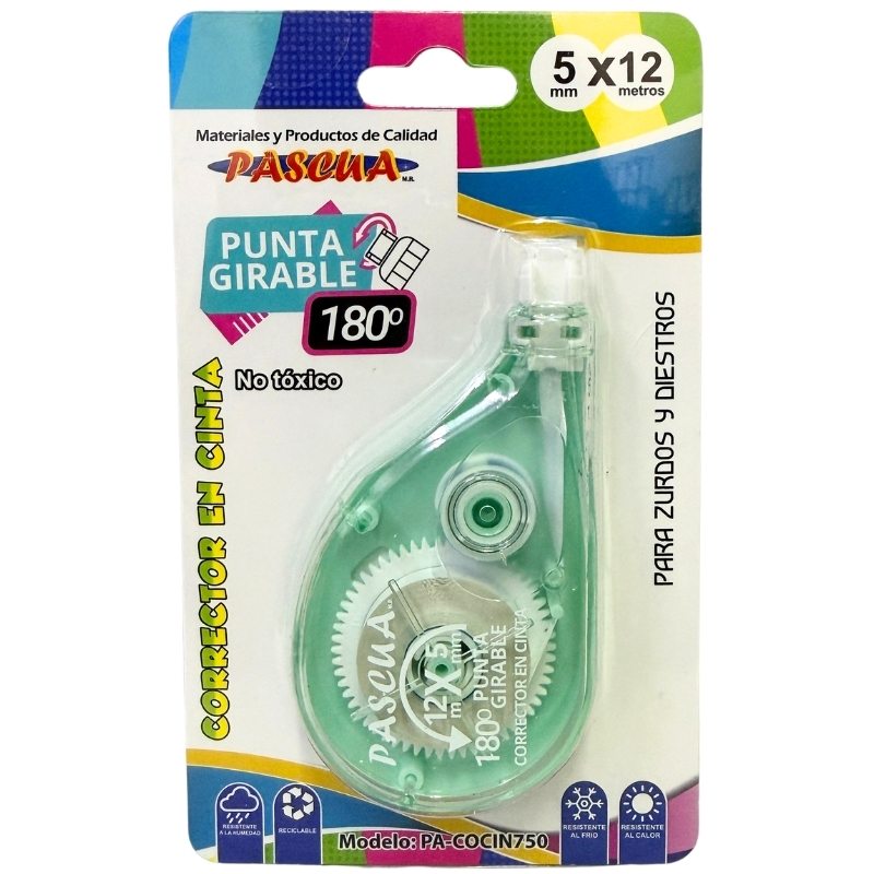 CORRECTOR CINTA PUNTA GIRABLE 180 1 PZ PASCUA MNK